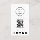 Modern Minimalistisch Professioneel Logo QR Code Visitekaartje (Voorkant)