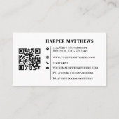 Modern Minimalistisch Professioneel Logo QR Code Visitekaartje (Achterkant)