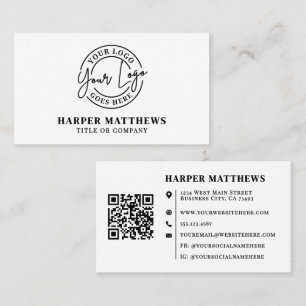 Modern Minimalistisch Professioneel Logo QR Code Visitekaartje