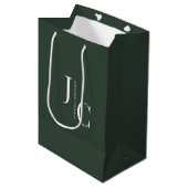 Modern Minimalistisch Professioneel Monogram Donke Medium Cadeauzakje (Voorkant Gekanteld)