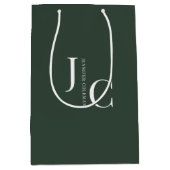 Modern Minimalistisch Professioneel Monogram Donke Medium Cadeauzakje (Voorkant)