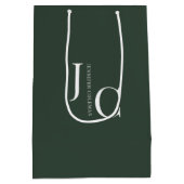 Modern Minimalistisch Professioneel Monogram Donke Medium Cadeauzakje (Achterkant)