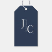 Modern minimalistisch professioneel monogram marin cadeaulabel (Voorkant)
