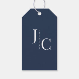 Modern minimalistisch professioneel monogram marin cadeaulabel