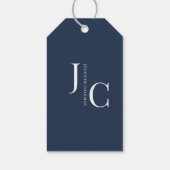Modern minimalistisch professioneel monogram marin cadeaulabel (Achterkant)