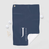 Modern minimalistisch professioneel monogram marin golfhanddoek (Insitu)
