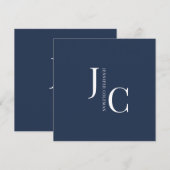 Modern minimalistisch professioneel monogram marin kaart (Voorkant / Achterkant)