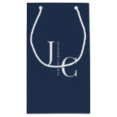 Modern minimalistisch professioneel monogram marin klein cadeauzakje (Achterkant)