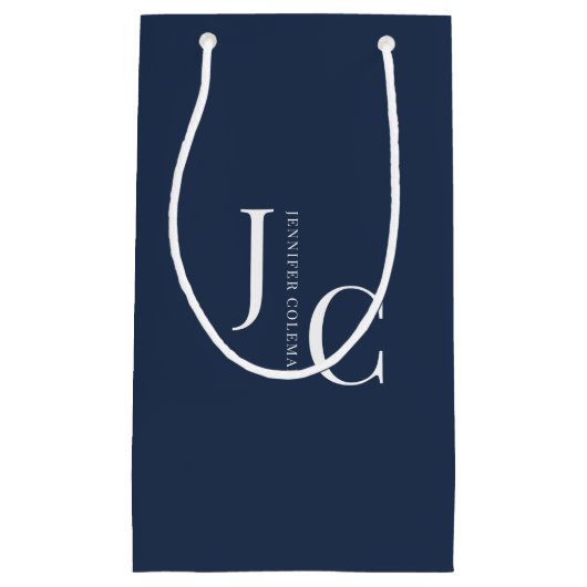 Modern minimalistisch professioneel monogram marin klein cadeauzakje (Voorkant)