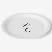 Modern minimalistisch professioneel monogram papieren bordje (Gekanteld)