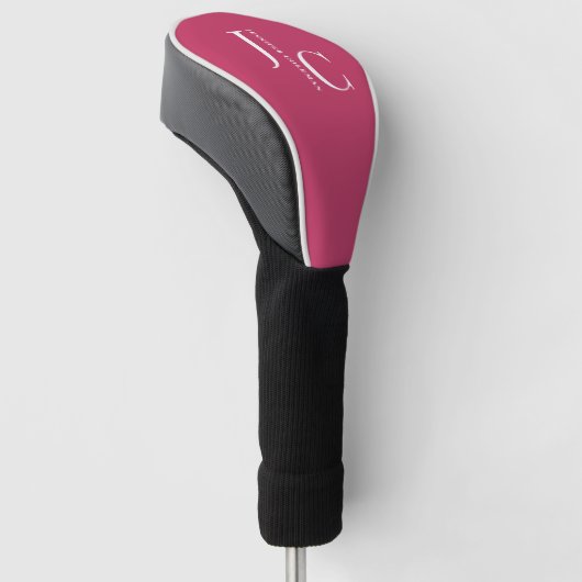 Modern minimalistisch professioneel monogram warm  golfheadcover (Schuin)