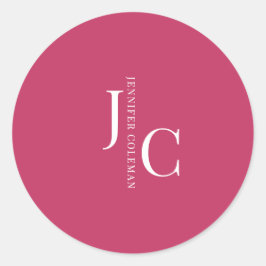 Modern minimalistisch professioneel monogram warm  ronde sticker