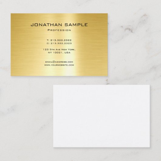 Modern Minimalistisch Professioneel Ontwerp Gouden Visitekaartje (Voorkant / Achterkant)