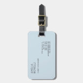Modern minimalistisch professioneel platenblauw bagagelabel (Voorkant verticaal)