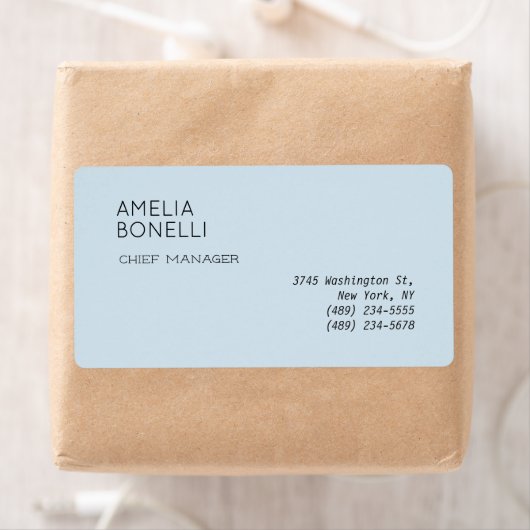 Modern minimalistisch professioneel platenblauw etiket (Insitu)