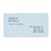 Modern minimalistisch professioneel platenblauw etiket (Voorkant)