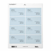 Modern minimalistisch professioneel platenblauw etiket (Full Sheet)