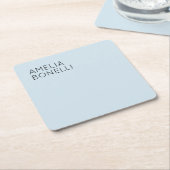 Modern minimalistisch professioneel platenblauw kartonnen onderzetters (Schuin)