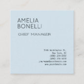 Modern minimalistisch professioneel platenblauw vierkante visitekaartje (Voorkant)