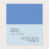Modern minimalistisch professioneel platenblauw visitekaartje (Buitenkant ongevouwen)