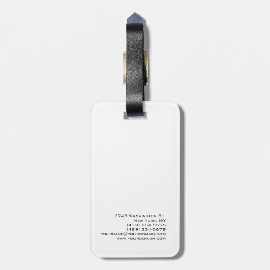 Modern minimalistisch professioneel scherm zwart-w bagagelabel (Achterkant verticaal)