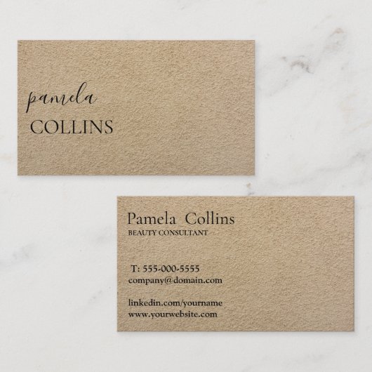 Modern, minimalistisch professioneel script visitekaartje (Voorkant / Achterkant)