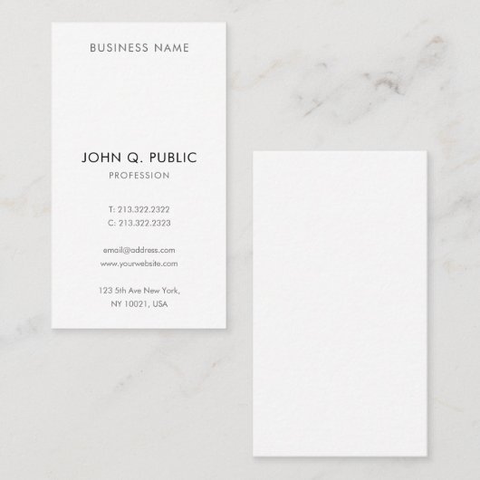 Modern minimalistisch professioneel visitekaartje (Voorkant / Achterkant)