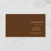 Modern minimalistisch professioneel zadel bruin visitekaartje (Achterkant)