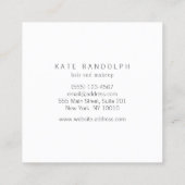 Modern minimalistisch professioneel zilveren vierk vierkante visitekaartje (Achterkant)