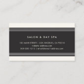 Modern minimalistisch professioneel zwart en ivoor visitekaartje (Achterkant)