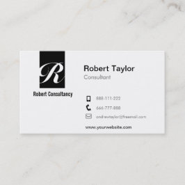 Modern Minimalistisch Professioneel Zwart en Wit Visitekaartje