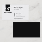 Modern Minimalistisch Professioneel Zwart en Wit Visitekaartje (Voorkant / Achterkant)