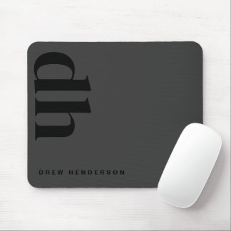 Modern Minimalistisch Professioneel Zwart Monogram Muismat