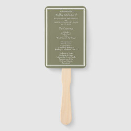 Modern minimalistisch programma voor groene bruilo handwaaier