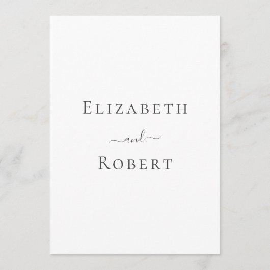 Modern minimalistisch programma voor zwart-witbrui programmakaart (Voorkant)