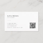 Modern Minimalistisch QR Code Logo Visitekaartje (Achterkant)