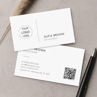 Modern Minimalistisch QR Code Logo Visitekaartje
