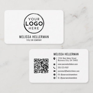 Modern Minimalistisch QR-code Professioneel Logo Visitekaartje