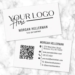 Modern Minimalistisch QR Code Professioneel Logo Visitekaartje