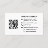 Modern Minimalistisch QR Code Professioneel Logo Visitekaartje (Achterkant)