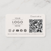 Modern Minimalistisch QR Code Social Media Logo Be Visitekaartje (Voorkant)