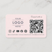 Modern Minimalistisch QR Code Social Media Logo Ro Visitekaartje (Voorkant)