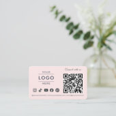 Modern Minimalistisch QR Code Social Media Logo Ro Visitekaartje (Staand voorkant)