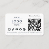 Modern Minimalistisch QR Code Social Media Logo Wi Visitekaartje (Voorkant)
