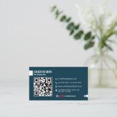 Modern minimalistisch QR-code Visitekaartje - Zwar (Staand voorkant)