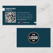 Modern minimalistisch QR-code Visitekaartje - Zwar (Voorkant / Achterkant)