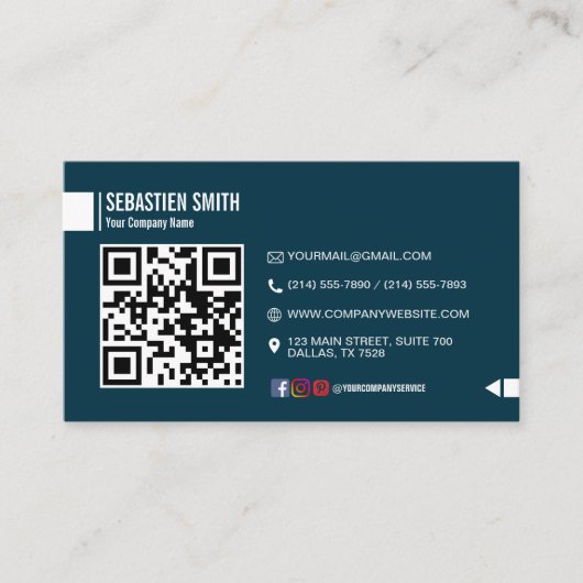 Modern minimalistisch QR-code Visitekaartje - Zwar (Voorkant)