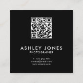 Modern minimalistisch QR-Visitekaartje Vierkante Visitekaartje (Achterkant)