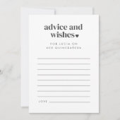 Modern minimalistisch Quinceañera advies wenst Kaa Kaart (Voorkant)
