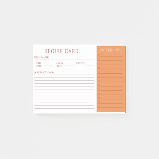 Modern minimalistisch receptenboek ontwerp post-it® notes (Voorkant)